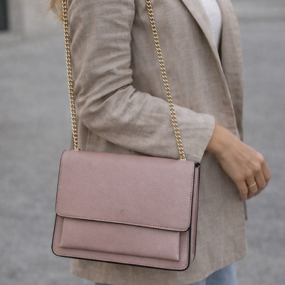 Elegant tan Chain Strap Shoulder Bag